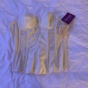 Dominique satin & lace torsolette